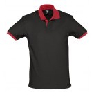 Рубашка поло PRINCE 190, черная с красным