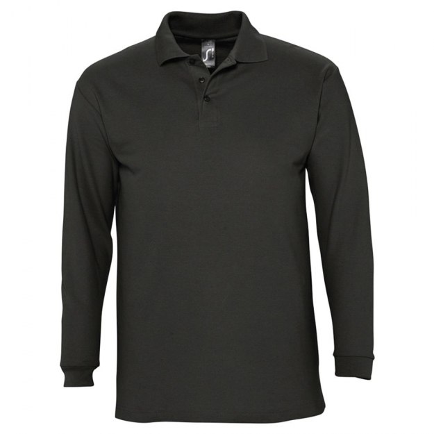 Рубашка поло мужская с длинным рукавом WINTER II 210 черная