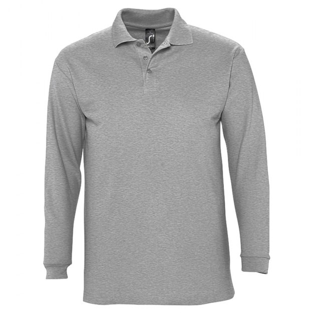 Рубашка поло мужская с длинным рукавом WINTER II 210 серый меланж