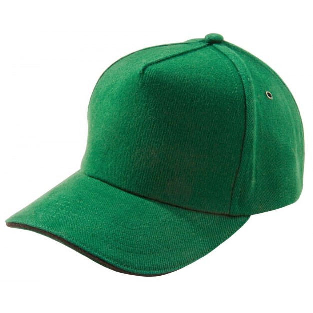 Бейсболка UNIT CLASSIC, ярко-зеленая с черным кантом