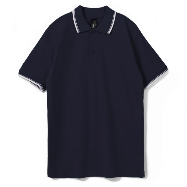 Рубашка поло мужская PRACTICE 270, темно-синяя с белым