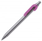 SNAKE, ручка шариковая, розовый, серебристый корпус, металл