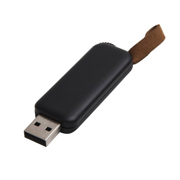 USB flash-карта STRAP (16Гб), черный, 5,6х2,3х0,8см, пластик