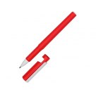 Ручка пластиковая шариковая трехгранная «Nook» с подставкой для телефона в колпачке, красный/белый