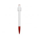 Ручка шариковая «Тенерифе» с квадратным клипом для печати QR-кода, белая/красная