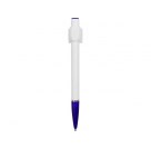 Ручка шариковая «Тенерифе» с квадратным клипом для печати QR-кода белая/синяя