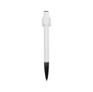 Ручка шариковая «Тенерифе» с квадратным клипом для печати QR-кода, белая/черная