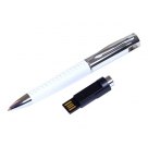 Флешка в виде ручки с мини чипом, 32 Гб, белый/серебристый