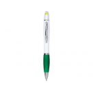 Ручка шариковая с восковым маркером белая/зеленая