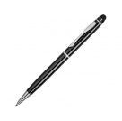 Ручка шариковая со стилусом для емкостного экрана в футляре, черная