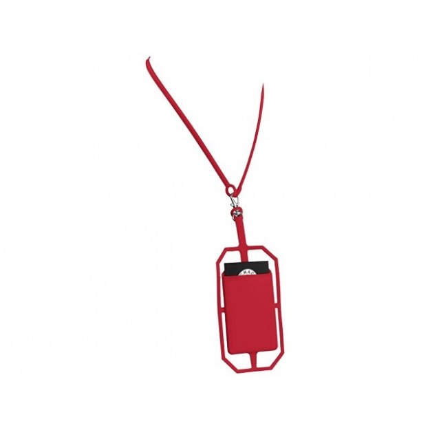 Картхолдер RFID со шнурком, красный