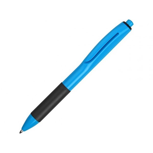 Ручка пластиковая шариковая «Band» с грипом, голубой/черный