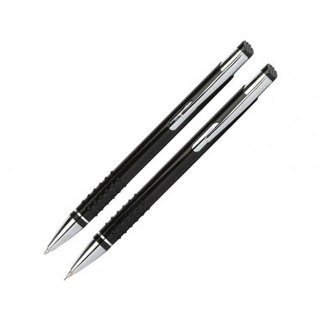 Набор «Онтарио»:ручка шариковая,карандаш в футляре черный
