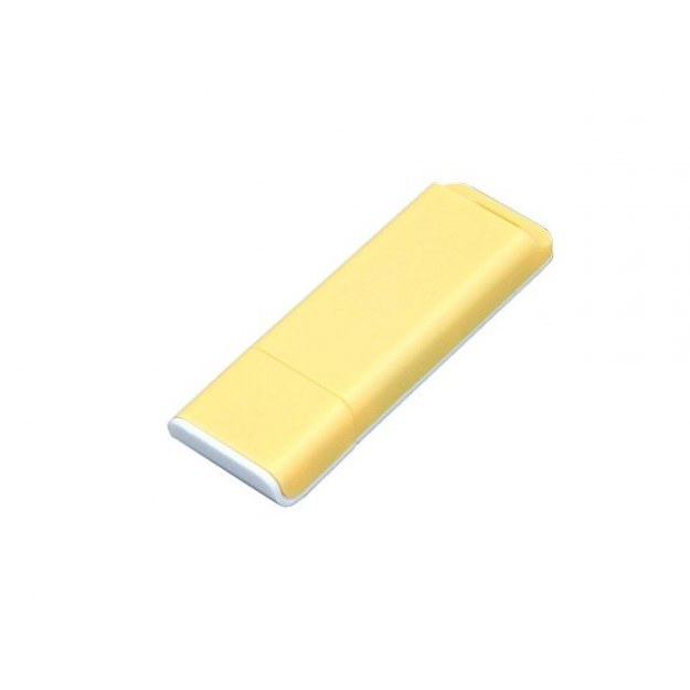 Флешка прямоугольной формы, оригинальный дизайн, двухцветный корпус, 16 Гб, желтый/белый