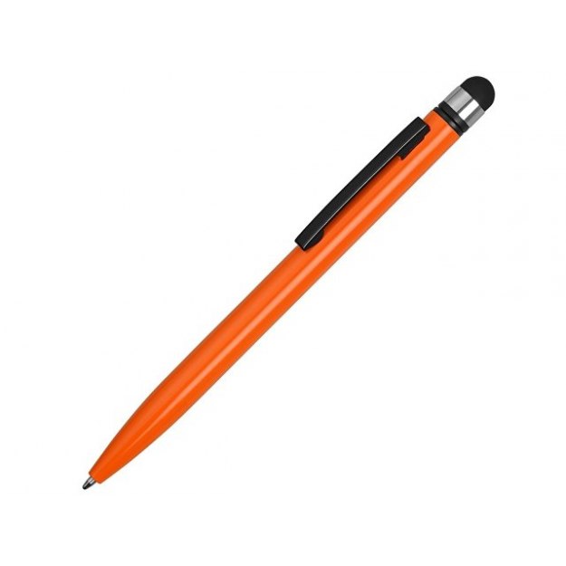 Ручка-стилус металлическая шариковая «Poke», оранжевый/черный