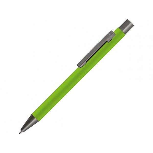 Ручка шариковая UMA «STRAIGHT GUM» soft-touch, с зеркальной гравировкой, зеленое яблоко