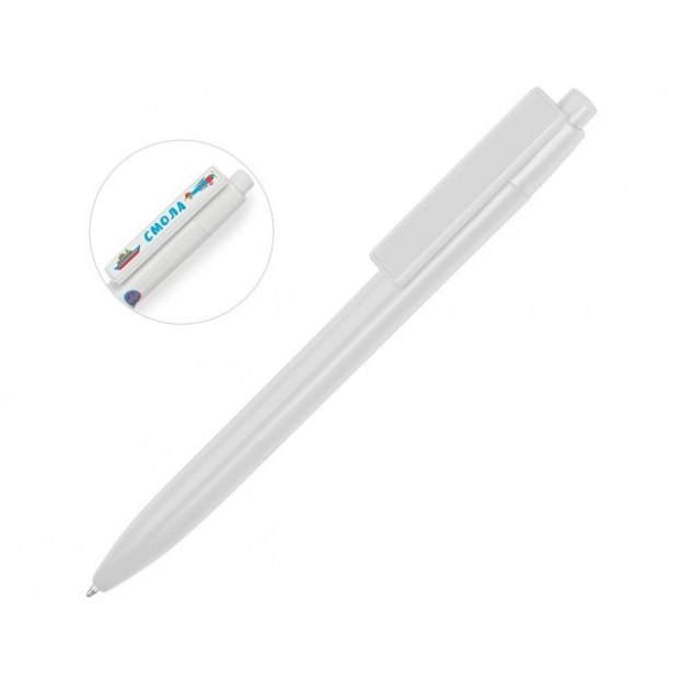 Ручка пластиковая шариковая «Mastic» под полимерную наклейку, белый