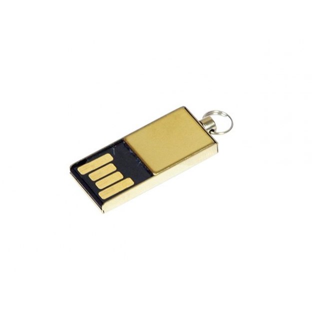 Флешка с мини чипом, минимальный размер корпуса, 32 Гб, золотой