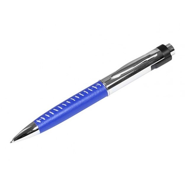 Флешка в виде ручки с мини чипом, 64 Гб, синий/серебристый