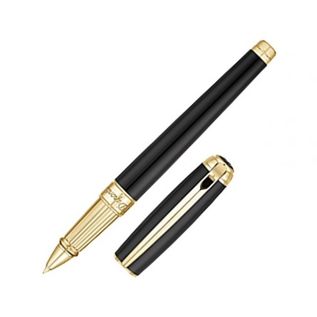 Ручка роллер Line D Large, черный/золотистый